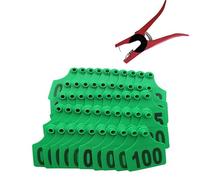 Crotales para Perros. For Goat Animal Cattle Sheep Pig Dog Deer Farm, with 1Pcs Ear Tags Remove Plier, 001-100/001-200/001-300 Number 1-300/1-100(Green,1-100)