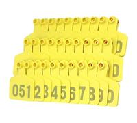 Crotales para Perros. Number 001-1000 Pig Cattle Goat Animal Ear Tags 100 Pieces Plastic Tags .301-400/1-100(Yellow,.301 400)