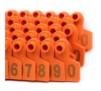 Crotales para Perros. Number 001-1000 Pig Cattle Goat Animal Ear Tags 100 Pieces Plastic Tags .301-400/1-100(Orange,601 700)