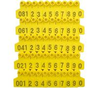 Crotales para Perros. Pig Ear Tags 001-100/101-200/201-300/301-400/401-500 Number Plastic Livestock Animal T001-100(Yellow,001 100)