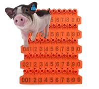 Crotales para Perros. Pig Ear Tags 001-100/101-200/201-300/301-400/401-500 Number Plastic Livestock Animal T001-100(Orange,201 300)