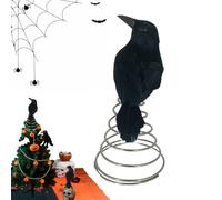 Crow Decoy, Halloween Crow Mini Tree Topper, Artificial Bird Model Decoration, Lightweight Outdoor Lawn Accessory, Perfect for Hunting, Porch, Pool, Indoor Patio, Seasonal Decoration, 19 x 9,6 x 13 cm