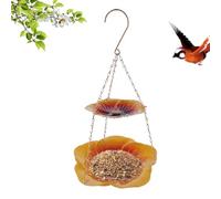 Crow Feeders for Outside, Flower-Shaped Metal Double-Layer Tray | Balcony Bird Feeder for Feeding Food Water Watching Viewing Pet Aviary Finch Parrots Inside Home Garden