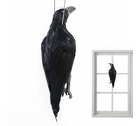Crow - Figura de simulación de esculturas para pájaros, Cebo Decorativo para Exteriores, estacional artístico | para Patio, jardín, Patio, Porche, terraza encantada para la casa de Acción de