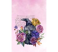Crow & Floral Watercolor Notebook - 6x9”, 100 Lined Pages: Aesthetic Raven Art Cover - Writing Notebook for School, Work, or Creative Journaling