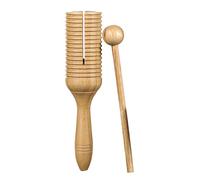 Crow Sounder Guiro - Wooden Percussion Instrument, Single Speaker Musical Toy with Stick, Latin Rhythm Educational Tool for Adults and Kids, Handcrafted Noise Maker for Music Classes, Parties