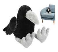 Crow Stuffed Animal, Black Crow Plush, Cuddly Raven Doll, Adorable Plush Toy,6.3x8.66x11.02 Inches,PP Cotton Material For Boys, Girls, Birthday and