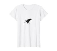crow2 Black Camiseta gráfica económica, Mujer, Blanco, S