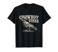 Crowboy Vibes Funny Crow Cowboy Hat Western Raven Juego de Palabras Camiseta