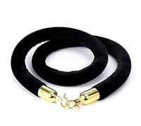 Crowd Control Barrier 3 4 5 7 8 9 10 Ft,Braided Hemp Rope 28mm, Black Blue Stanchion Ropes for Wedding Exhibition Ticket Offices(Black,180cm/5.9ft)