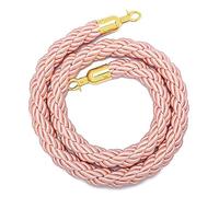 Crowd Control Rope Queue Line Barrier,Stanchion Hemp Rope for Business with Hook, Queue Barrier Twisted Rope for Restaurants/Hotels/Cinemas, Safety Barriers(Pink,14ft/426cm)