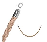 Crowd Control Rope Sport with Hooks,Stanchion Rope Hemp, Indoor Outdoor Line Ropes for Events, Restaurants & Movie Theaters(Silver Hooks,120cm/47.2 in)