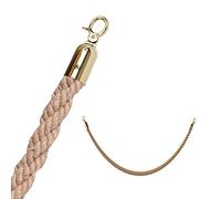 Crowd Control Rope Sport with Hooks,Stanchion Rope Hemp, Indoor Outdoor Line Ropes for Events, Restaurants & Movie Theaters(Gold Hooks,300cm/118 in)