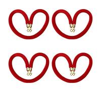 Crowd Control Stanchion Rope for Opening Ceremony Food Service Line Car Show and High-end Affairs,Barrier Velvet Ropes,Four-Piece(Red,1.2m(4ft))