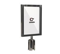 Crowd Control Warehouse Stanchion Post Top Sign Marco, 20,3 x 25,4 cm vertical de acero inoxidable satinado