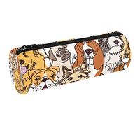 Crowd People Like Cats and Dogs - Estuche de lona para lápices, monedero, bolsa de maquillaje para estudiantes, papelería, escuela, oficina, almacenamiento, Multi#07, 20x6.3cm/7.9x2.5in, Estuches para lápices
