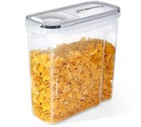 CrowdLox Recipientes de almacenamiento de cereales de grado alimenticio de 4 litros y sin BPA, con tapas, almacenamiento y organización de cocina, organizador de alimentos grande para copos de maíz