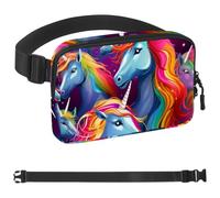 Crowds of Rainbow Unicorns-48 - Riñonera de estilo unisex: riñoneras de moda, bolsas cruzadas deportivas delgadas a la moda para correr, senderismo, senderismo, mujer, hombre, multicolor, 1.5 x 9.0 x