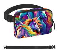 Crowds of Rainbow Unicorns-53 - Riñonera para hombres y mujeres, riñonera con correa ajustable, bolsa cruzada de moda para viajes, al aire libre, correr, senderismo, multicolor, multicolor,
