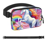 Crowds of Rainbow Unicorns-55 - Cangurera cruzada para hombres y mujeres, riñonera para viajes, casual, caminar, correr, senderismo, ciclismo, multicolor, 1.5 x 9.0 x 5.9 pulgadas, multicolor,