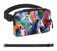 Crowds of Rainbow Unicorns-60 - Riñonera de estilo unisex: riñoneras de moda, bolsas cruzadas deportivas delgadas a la moda para correr, senderismo, senderismo, mujer, hombre, multicolor, 1.5 x 9.0 x