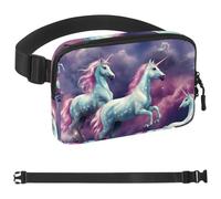 Crowds of Unicorns-868 - Cangurera cruzada para hombres y mujeres, riñonera para viajes, casual, caminar, correr, senderismo, ciclismo, multicolor, 4 x 23 x 15 cm, multicolor, 1.5x9.0x5.9in/4x23x15cm