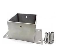 CROWEL Base de Anclaje for Postes de barandilla Cuadrados de Acero Inoxidable de Alta Resistencia - Base de pie Duradera galvanizada por inmersión en Caliente(130x130mm)