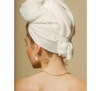 Crown Affair - The Towel - Toalla Especial de Microfibra para el Pelo, de Gran tamaño para un Secado óptimo, Color Blanco