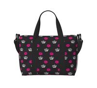 Crown and Lips - Bolso bandolera portátil para mujer, ideal para gimnasio, entrenamientos, viajes y viajes