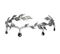 Crown Bridal Rhinestone Waterdrop Leaf Hair Accessories Romantic Head Accessories for Women para ocasiones especiales y festivales(Black)