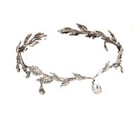Crown Bridal Rhinestone Waterdrop Leaf Hair Accessories Romantic Head Accessories for Women para ocasiones especiales y festivales(Silver)