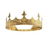 Crown Hair Jewelry Royal King Diadem - Tiaras grandes de metal para disfraz de Halloween, M, aleación, No es una piedra preciosa