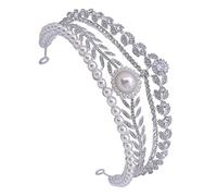Crown Headsite Wedding Bodel -tadrowe para la cabeza de la novia para la mujer, los diamantes de imitación, la imitación de los accesorios de circón de la señorita Silver (plata 16x16cm)