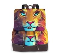 Crown Lion's Head - Mochila de viaje para mujer, mochila casual, mochila de cuero estampada para mujer para el trabajo