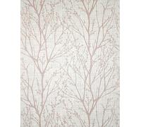 CROWN M1874 Lynford Trees - Papel pintado de vinilo de peso medio, color rubor