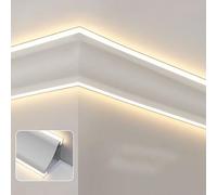 Crown Molding - Difusor de tira LED de iluminación indirecta para esquina de pared/techo montado en superficie de moldura de corona (1 m/3.3 pies) mejora el ambiente y la decoración