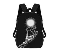 Crown of Thorns And Skeleton Hand Mochila Escolar, Bolso De Negocios, Bolso Para Portátil Resistente Para Niños/niñas/adolescentes 17inch