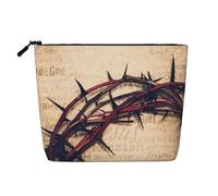 Crown of Thorns - Bolsa de maquillaje de uso diario, cáñamo falso, organizador de artículos de aseo de viaje, gran capacidad, resistente al agua