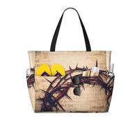 Crown Of Thorns - Bolsa de viaje de gran capacidad para playa, múltiples bolsillos con cremallera, impermeable, para piscina, vacaciones, gimnasio, Black, Talla única