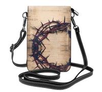 Crown of thorns - Bolso cruzado de cuero con tapa para teléfono, mini bolso cruzado para mujer, tarjetero multifuncional y cartera
