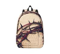 Crown Of Thorns - Mochila de lona para laptop, correas ajustables, vintage, casual, escuela, viajes, trabajo al aire libre, camping, Black, M