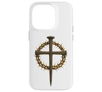 Crown of Thorns Nail Cross Christian Faith Jesus is King Carcasa para iPhone 14 Pro