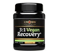 Crown Sport Nutrition 3:1 Vegan Recovery+, recuperador Muscular con aislado de proteína vegana, carbohidratos, Leucina, Glutamina y minerales. Post-Workout vegano. (Bote de 750g, sabor chocolate)