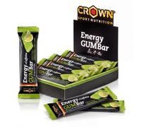 Crown Sport Nutrition Energy GUM Bar Lima-Limón | Barritas Energéticas de Gominola con Cafeína | Carbohidratos, Electrolitos y Aminoácidos | Caja 12 Uds | Vegana