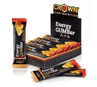 Crown Sport Nutrition Energy GUM Bar Melocotón | Barritas Energéticas de Gominola Sin Cafeína | Carbohidratos, Electrolitos y Aminoácidos | Caja 12 Uds | Vegana