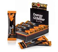 Crown Sport Nutrition Energy GUM Bar | Barrita Energética de Gominola con Carbohidratos, Sales y Aminoácidos | Textura blanda, con y sin cafeína | Vegana