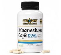 Crown Sport Nutrition Magnesium Caps DUAL | Citrato de Magnesio Bisglicinato 170 mg 90 Cápsulas | Bisglicinato de Magnesio Glicinato Triple Magnesio | Vegano Sin Alérgenos | Certificado Antidoping