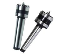 Crown - Torno de carpintería multidientes MT1 o MT2, herramienta de torneado de acero 40CR para tornos de madera y metal con pasador central con resorte W (MT2)