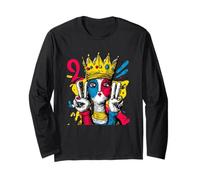 Crowned Queen Double Peace Retro Pop - Letrero de Arte gráfico Real Manga Larga