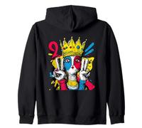 Crowned Queen Double Peace Retro Pop - Letrero de Arte gráfico Real Sudadera con Capucha